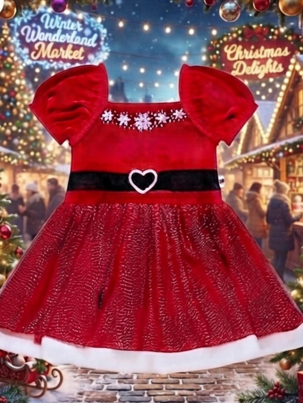 Holiday Time toddler girls' cosplay Santa tutu dress